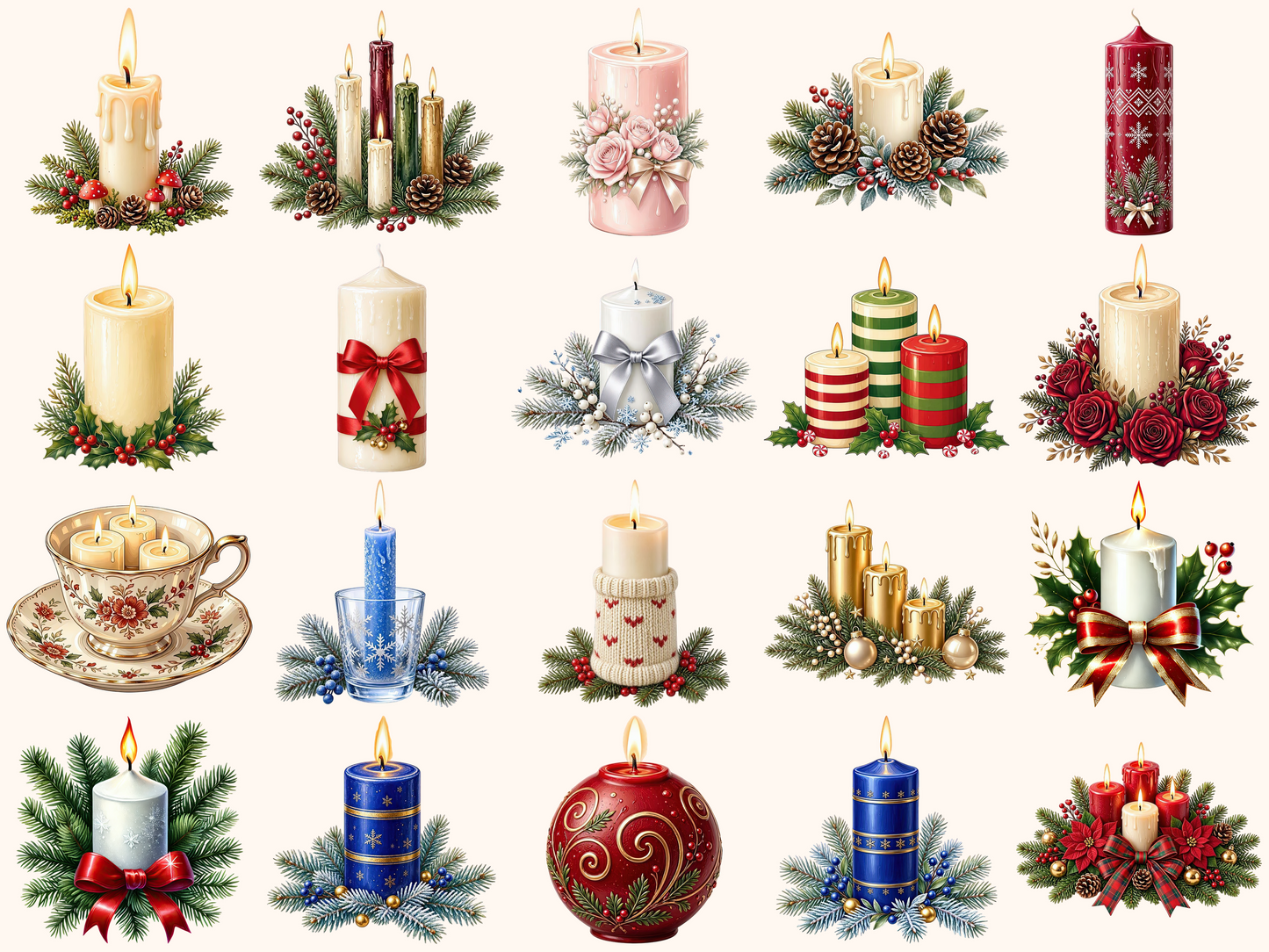 Christmas Candles Clipart