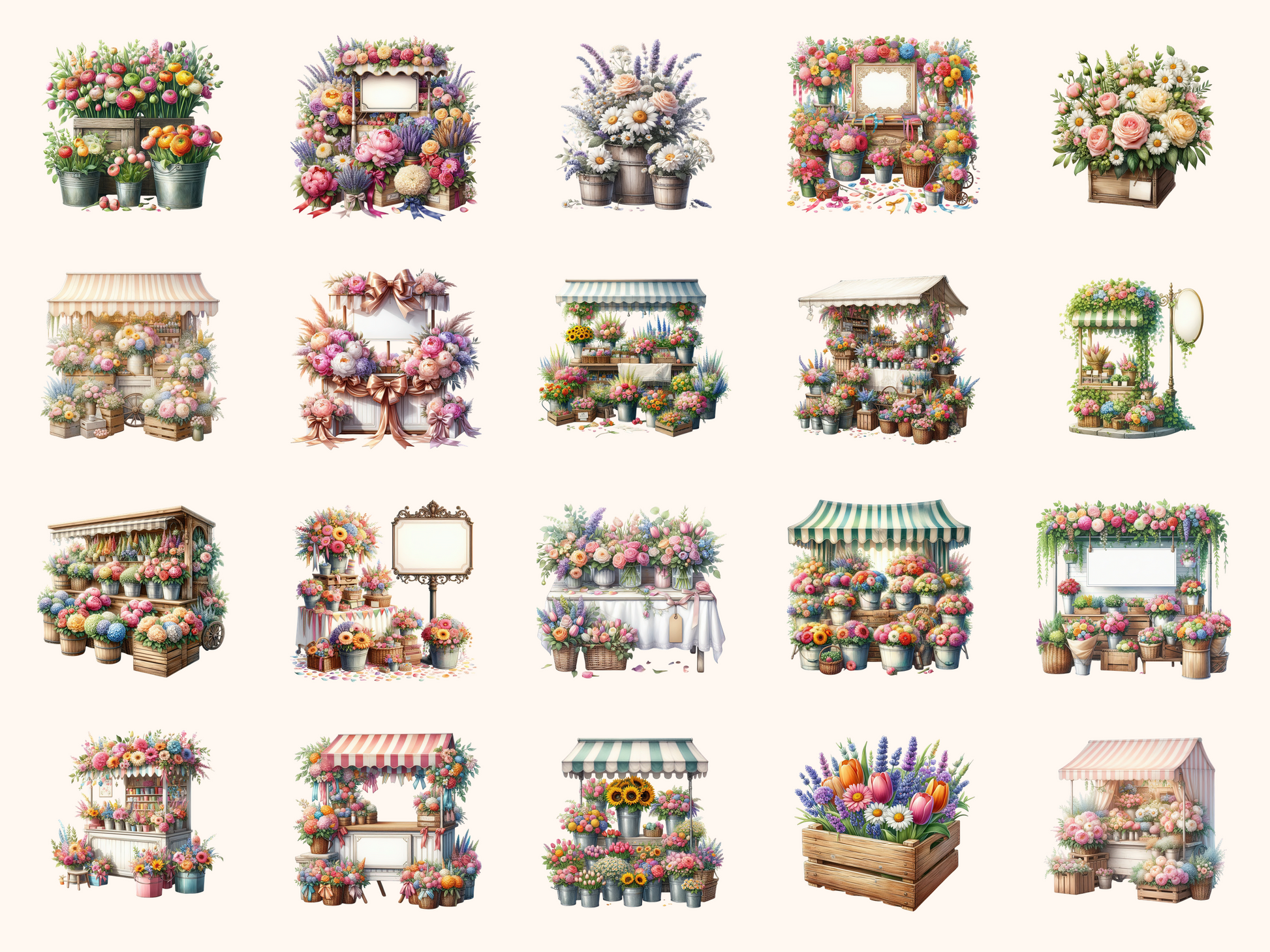 Flower Market Stand Clipart