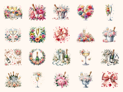 Petals & Champagne Clipart