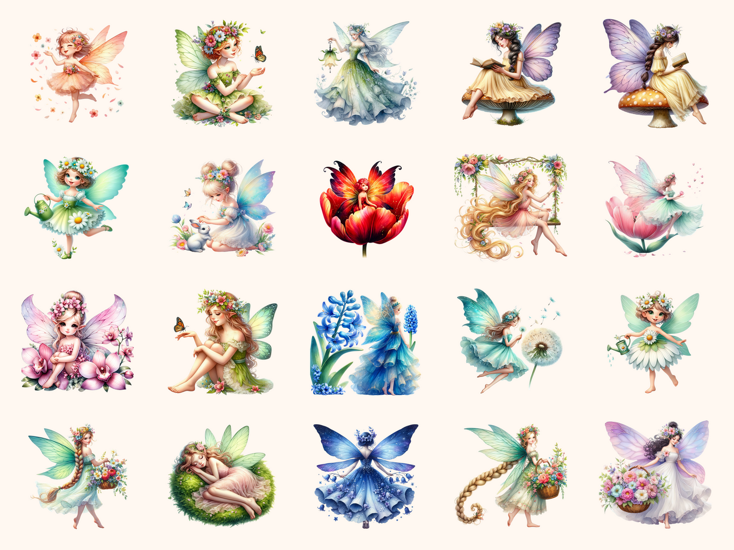 Spring Fairies Clipart