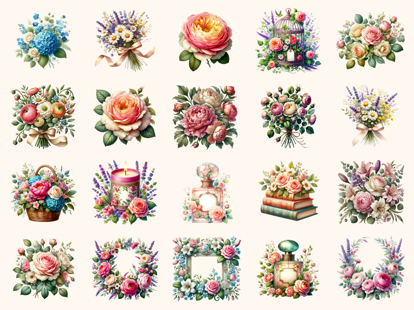 Vintage Florals Clipart
