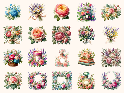 Vintage Florals Clipart