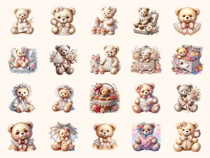 Lace Teddy Bears Clipart