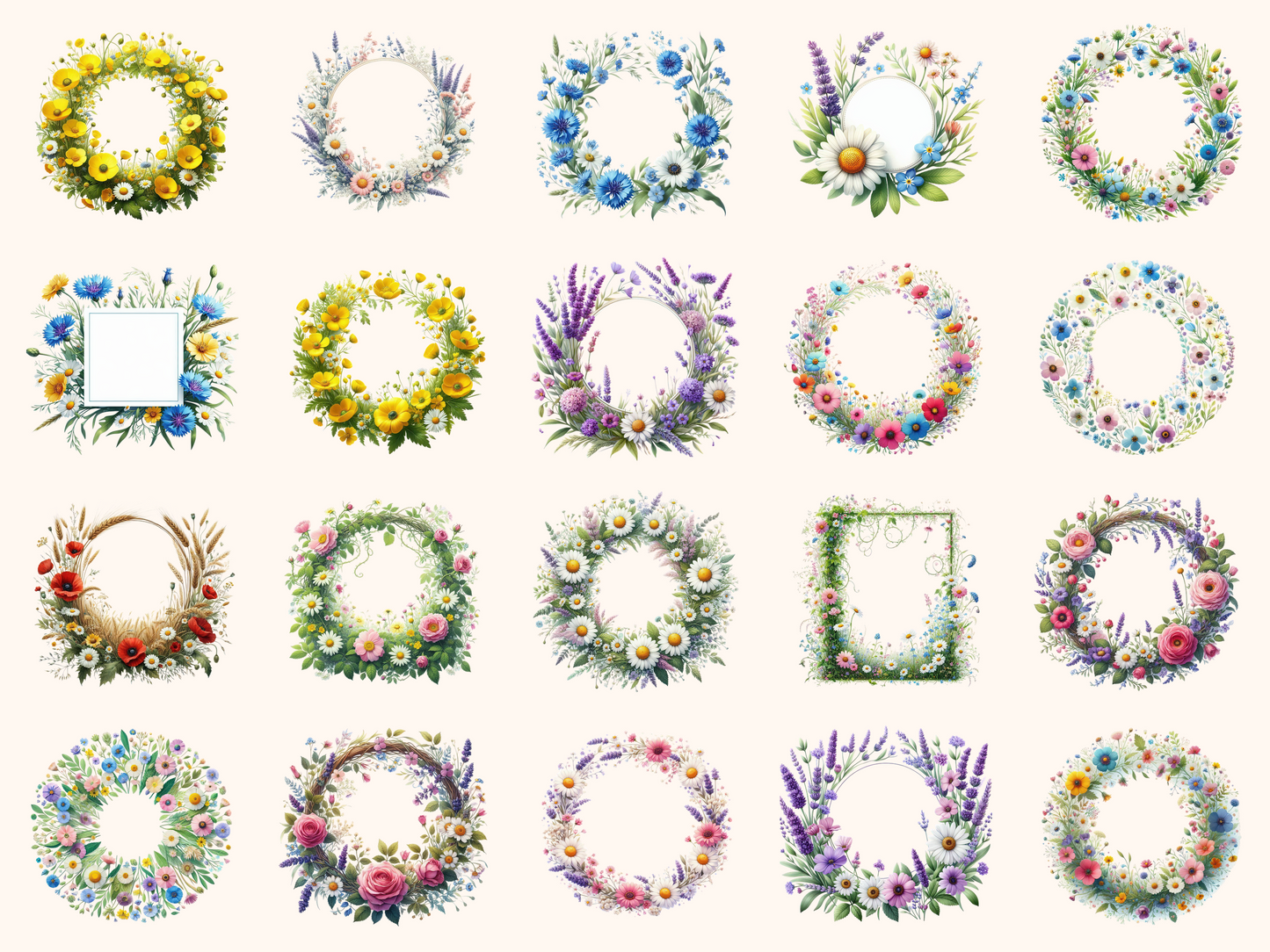 Wildflower Frames Clipart