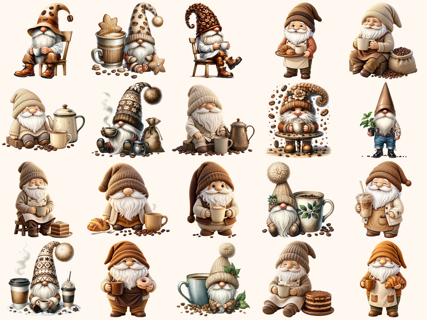Coffee Gnomes Clipart