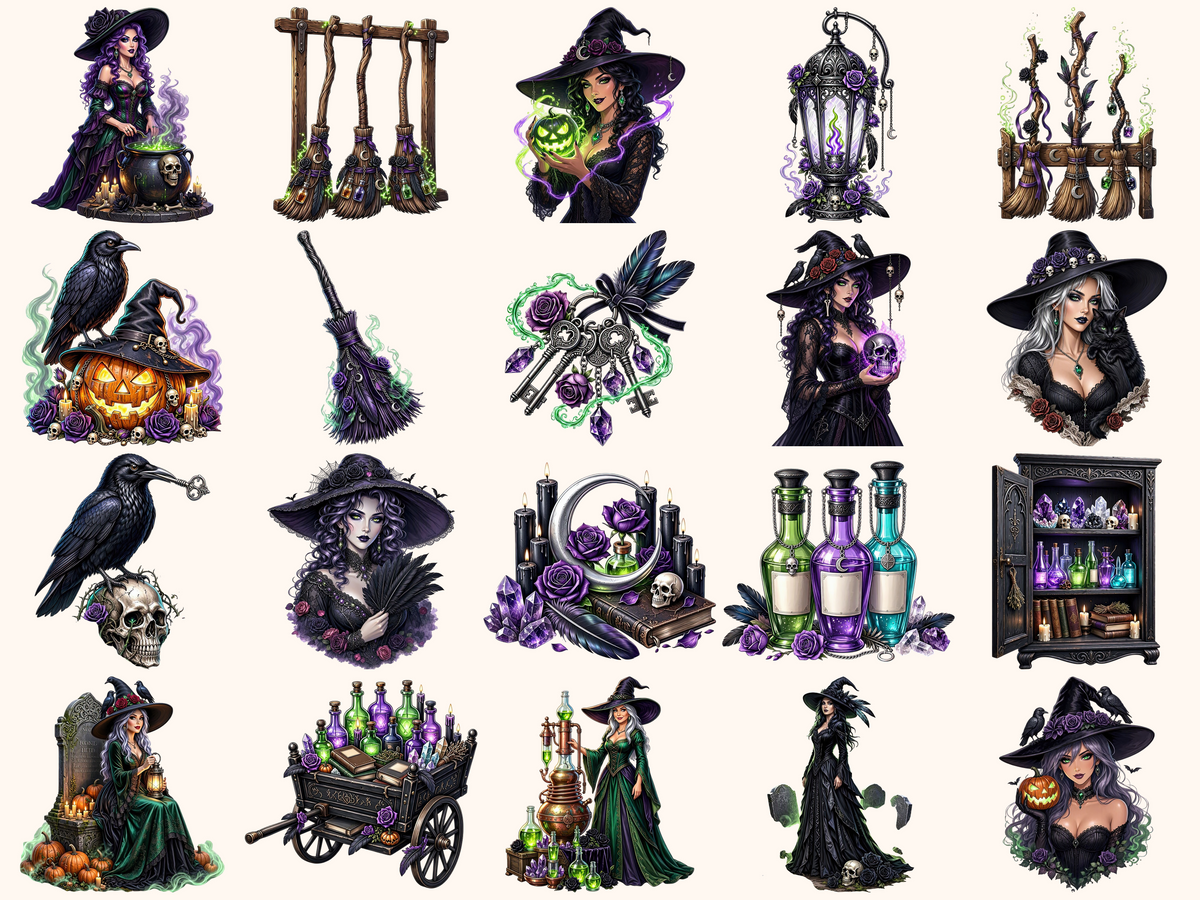 Gothic Witchcraft Clipart