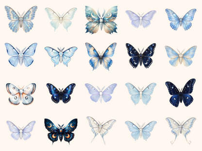 Moonlight Moths Clipart