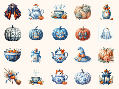 Grandmillennial Halloween Clipart