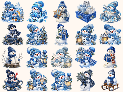 Blue Snowman Clipart