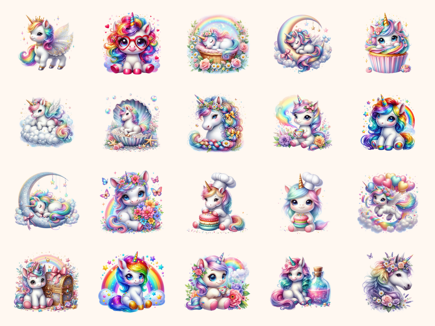 Little Unicorns Clipart
