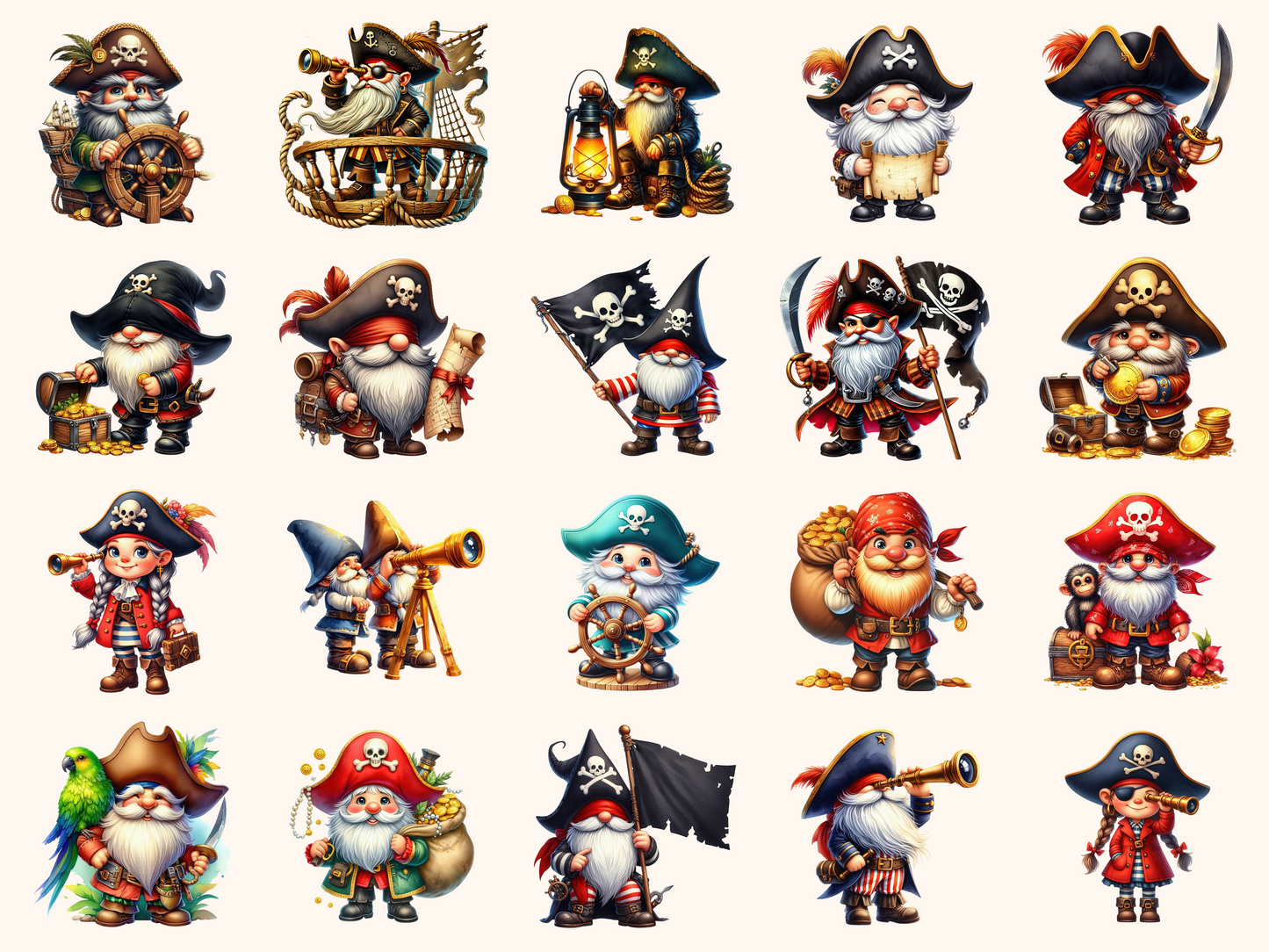 Pirate Gnomes Clipart