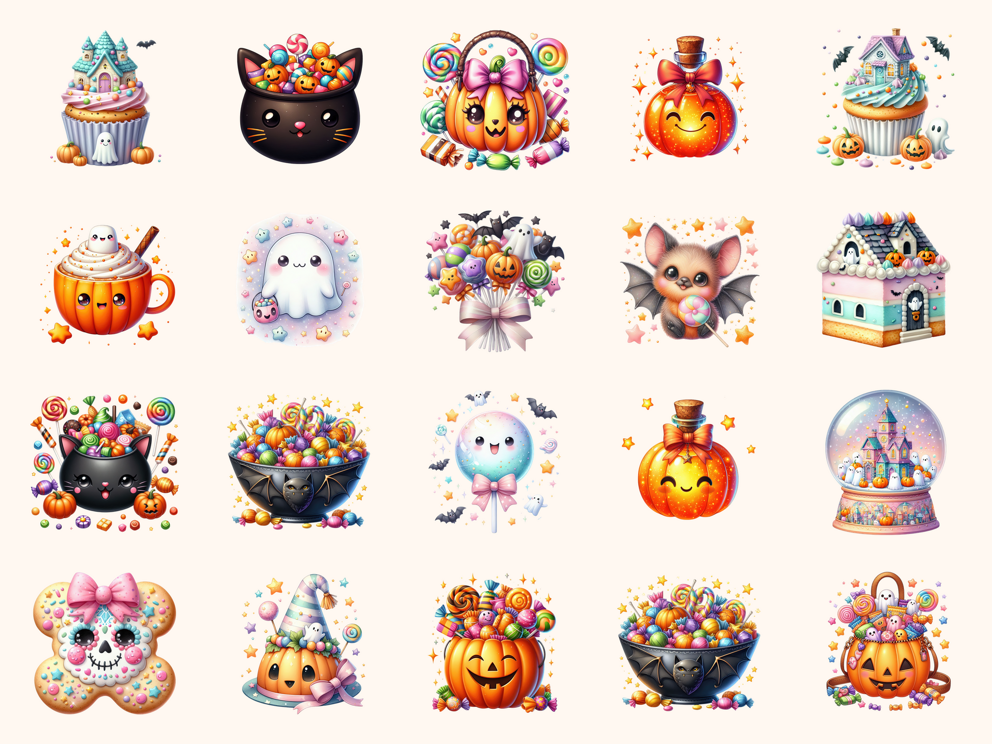 Cute Kawaii Halloween Clipart