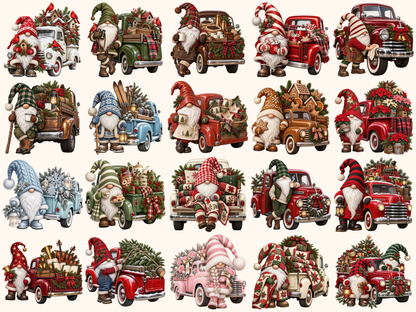 Christmas Truck Gnomes Clipart — listing preview 4