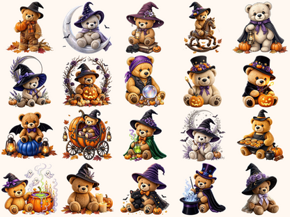 Halloween Teddy Bears Clipart