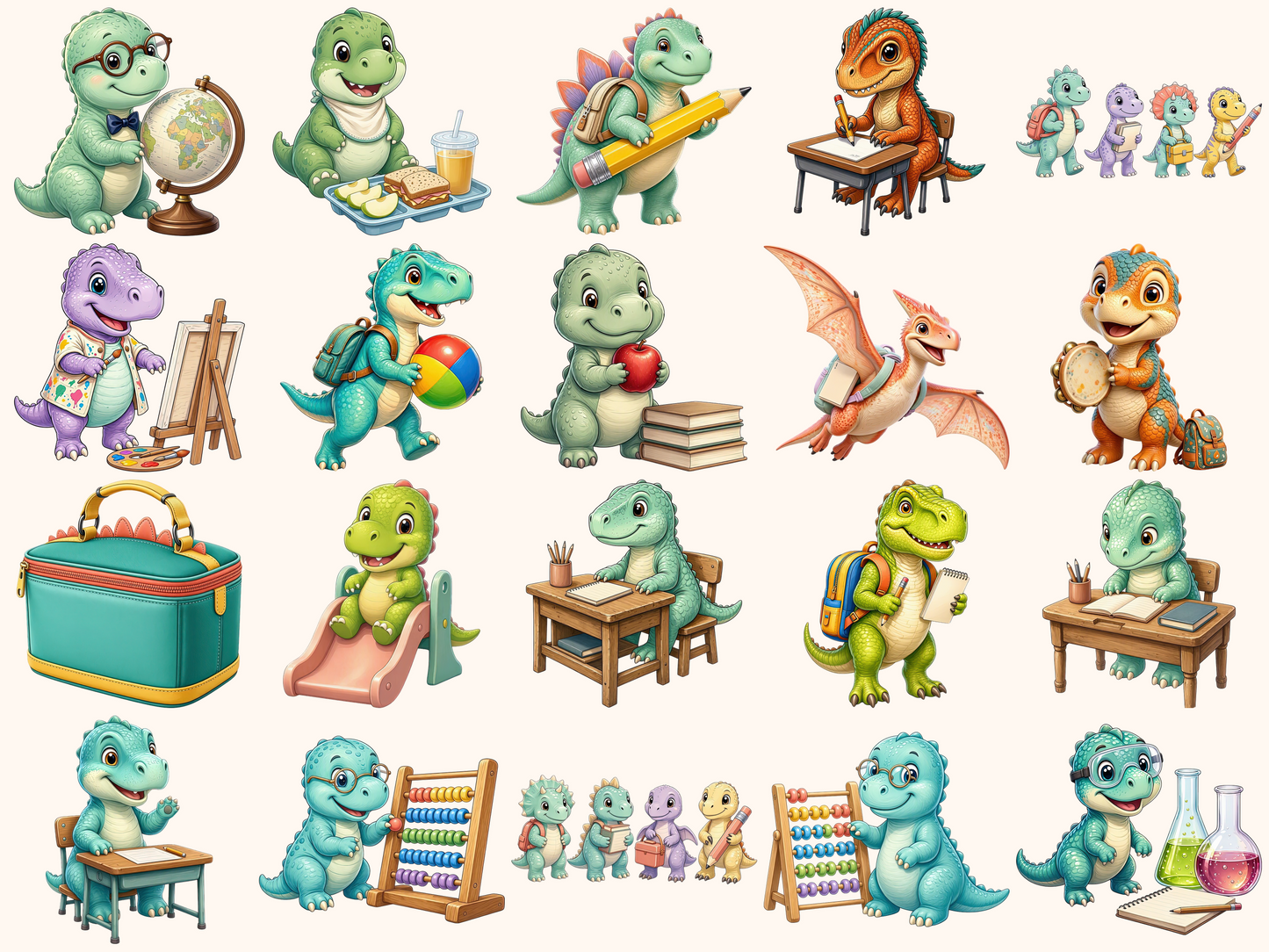 School Dinosaurs Clipart