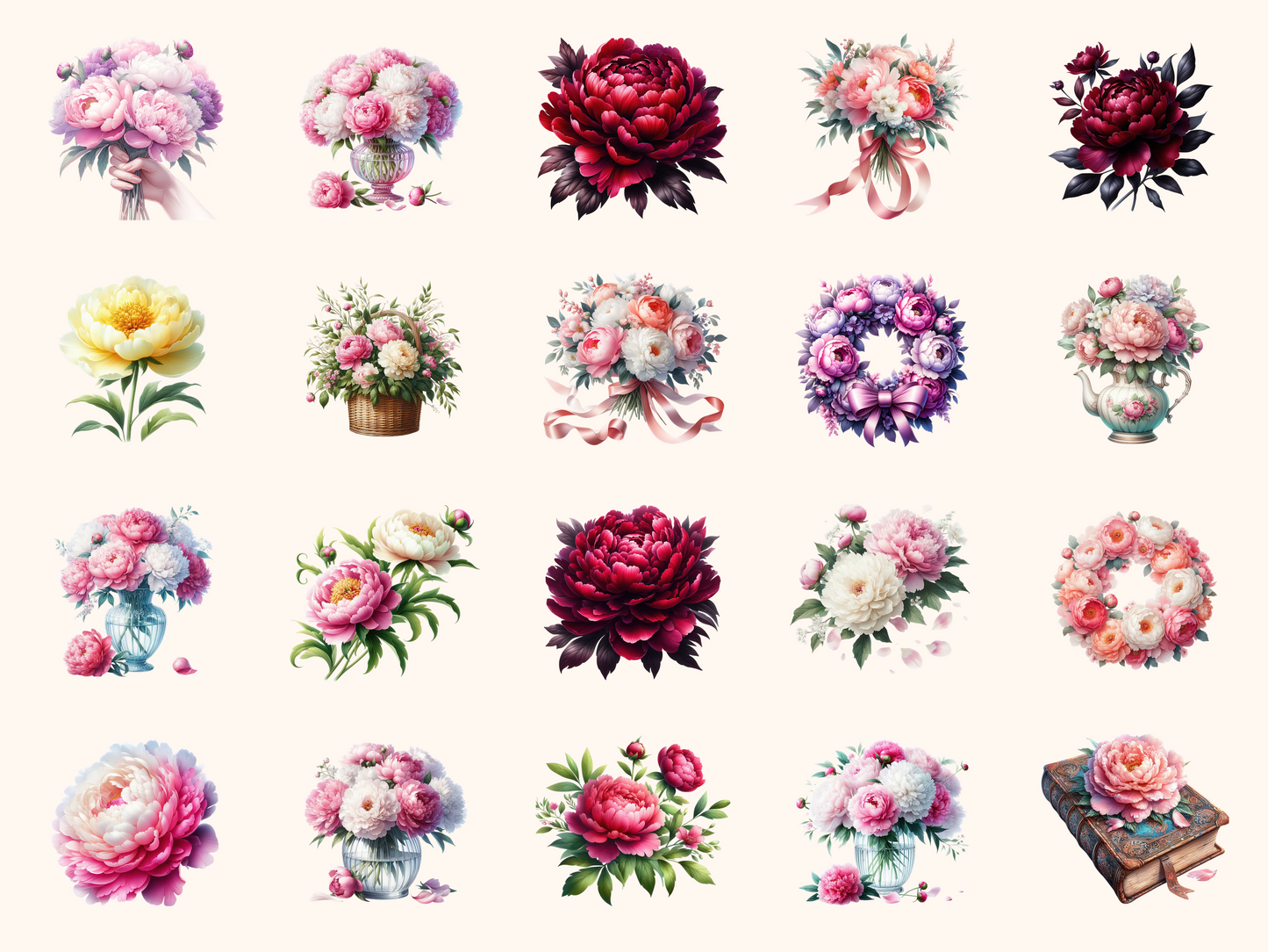 Peonies Clipart