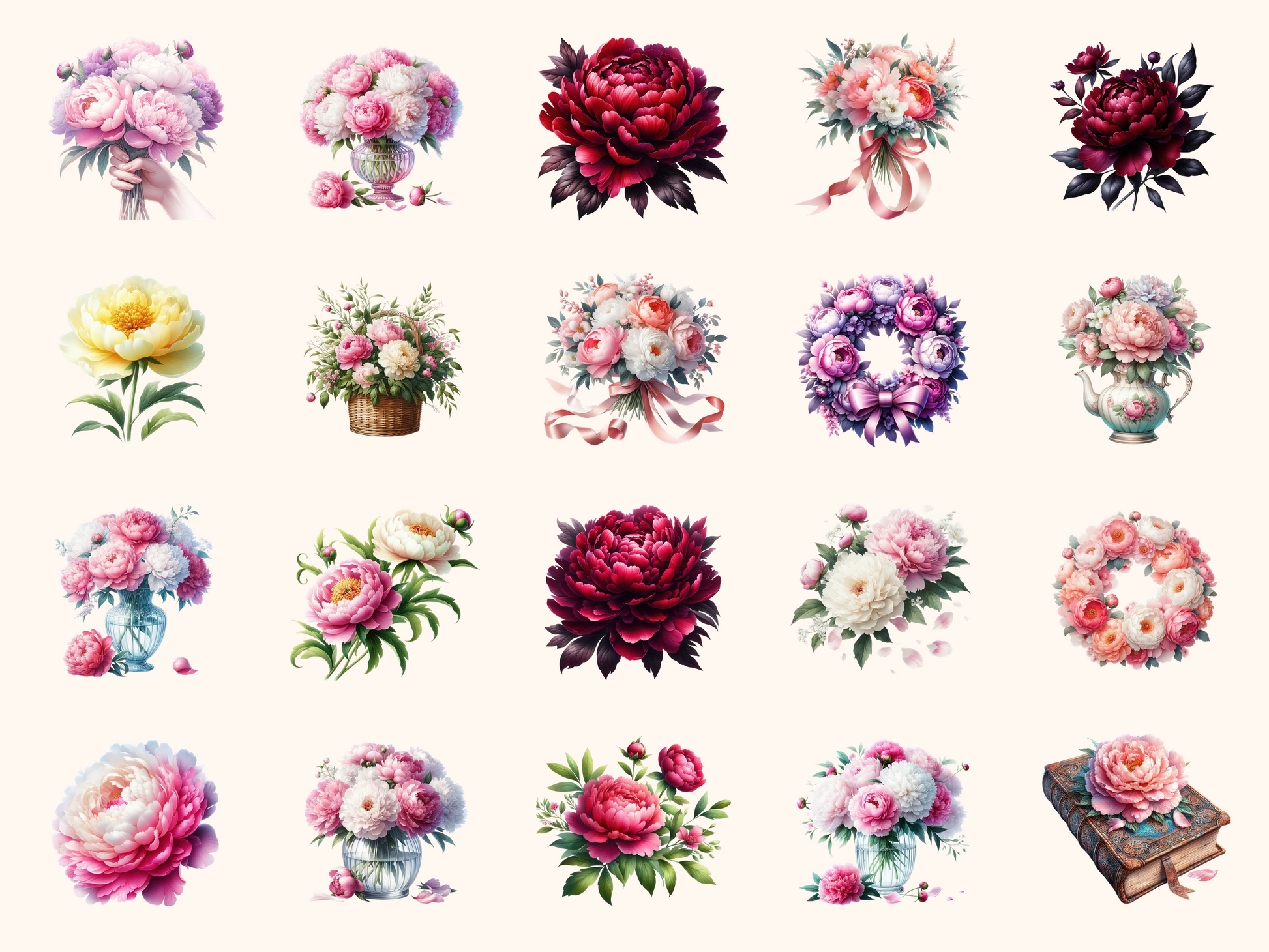 Peonies Clipart