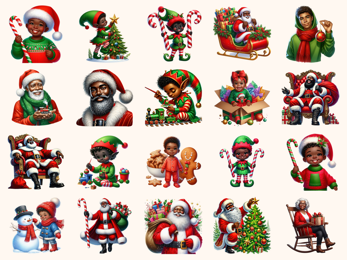African American Christmas Clipart