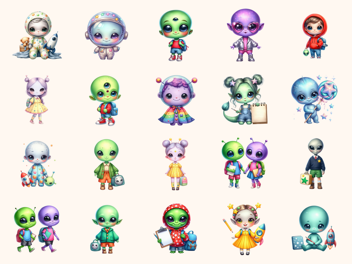 Alien Kids Clipart
