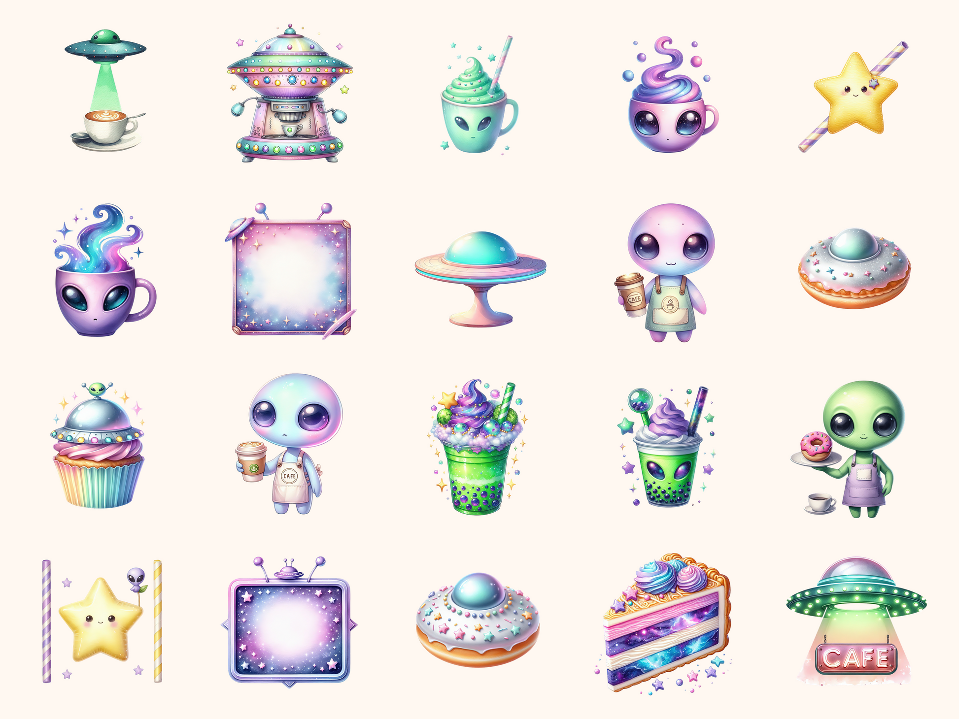 Alien Café Clipart