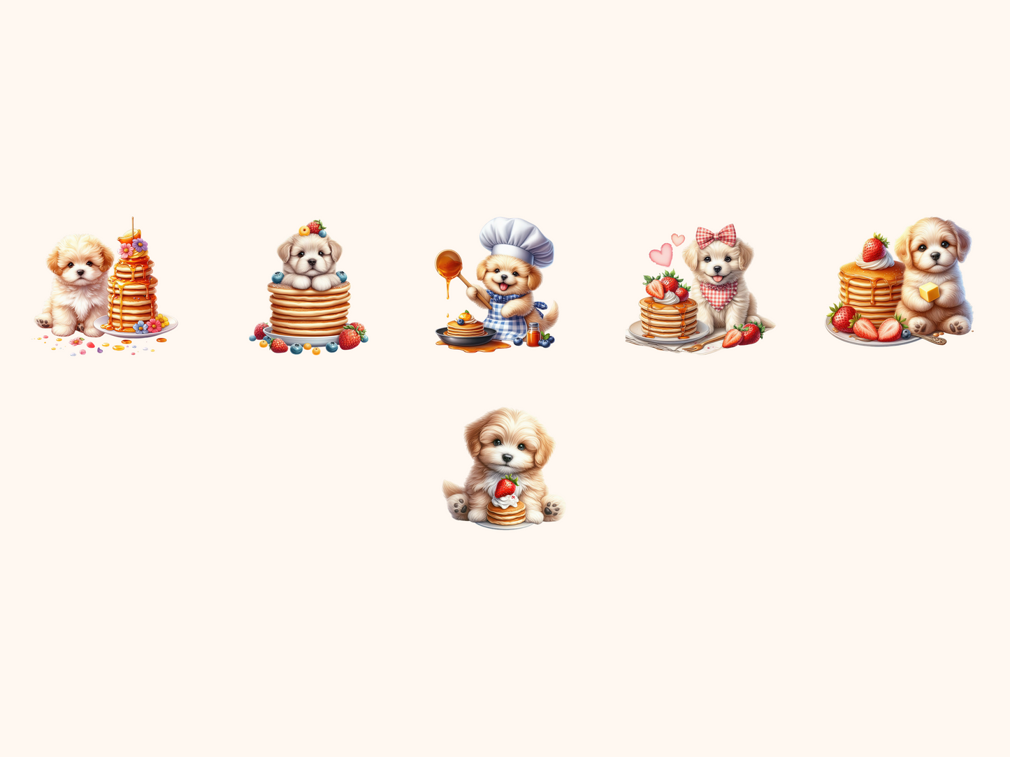 Pancake Puppies Clipart
