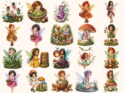 Little Forest Fairies Clipart