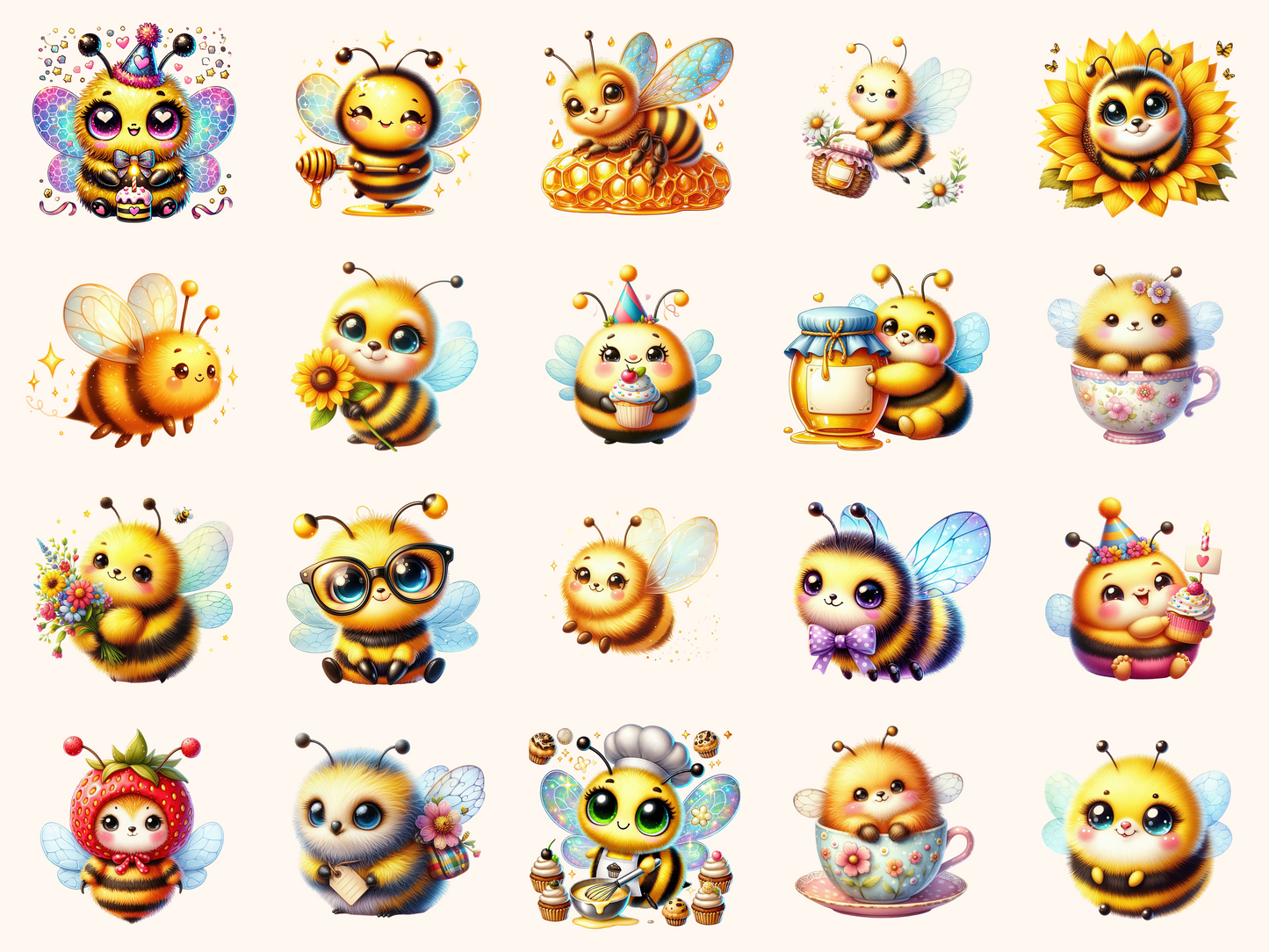 Cute Bees Clipart