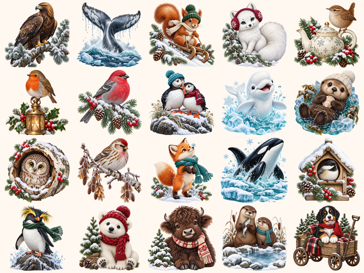 Winter Animals Clipart — listing preview 4