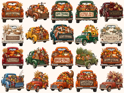 Autumn Trucks Clipart