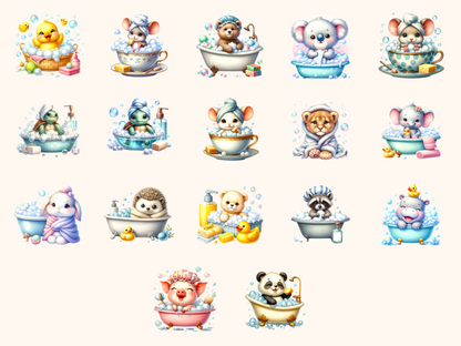 Bath Animals Clipart