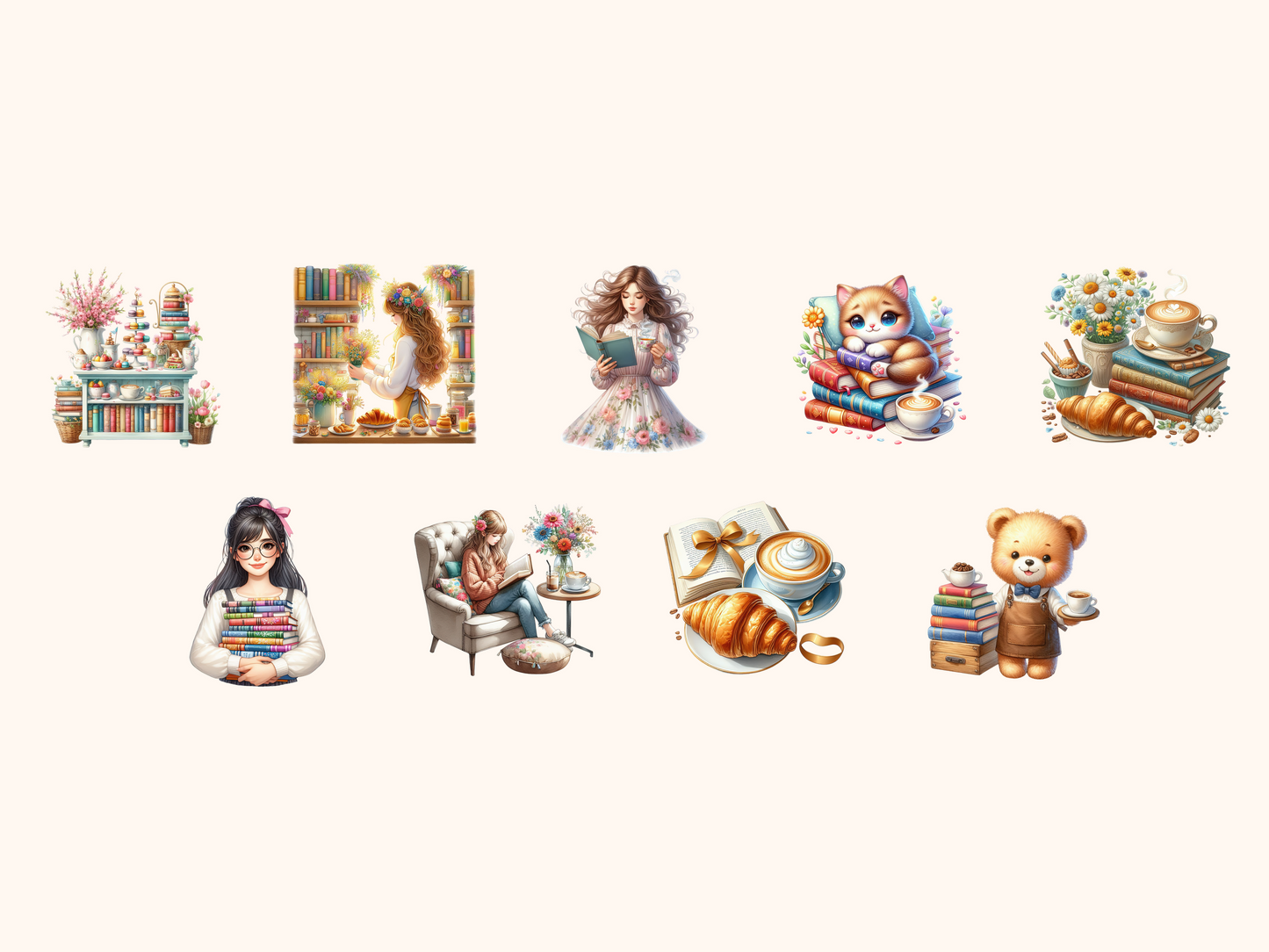 Bookstore Café Clipart