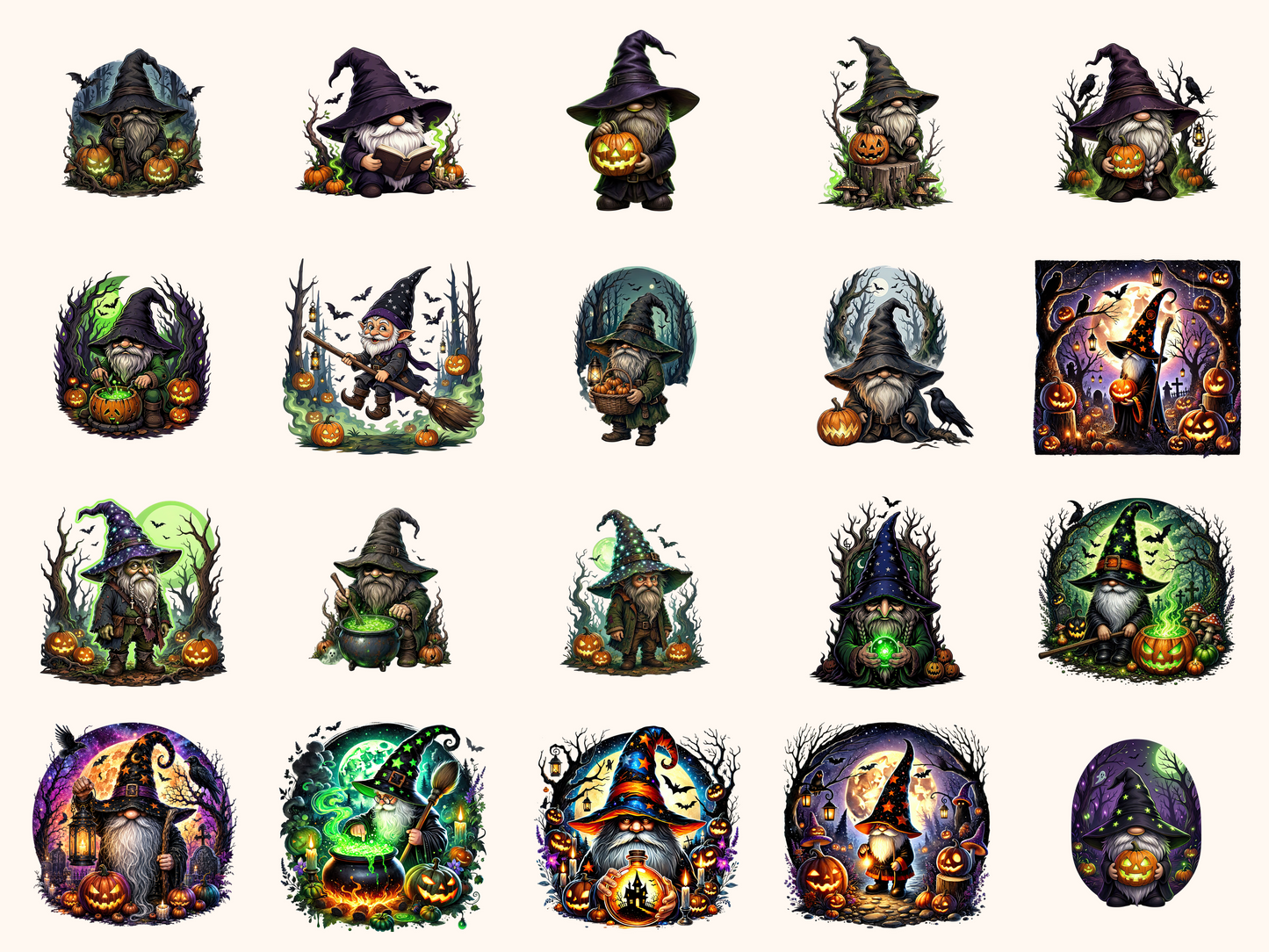 Eerie Forest Gnomes Clipart