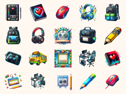 Gamer Back to School Clipart