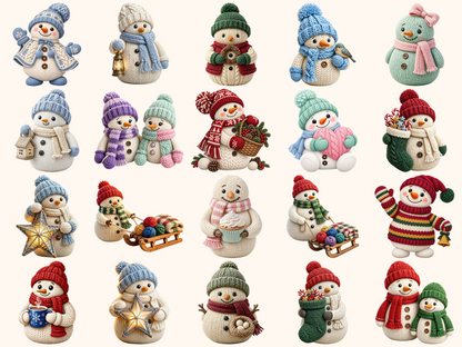Knitted Snowman Clipart