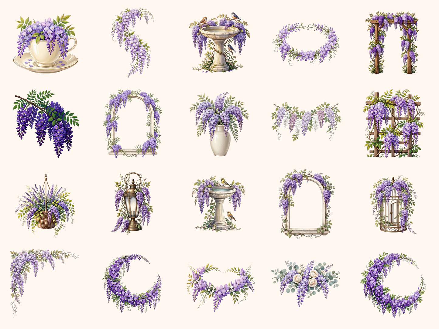 Wisteria Flowers Clipart