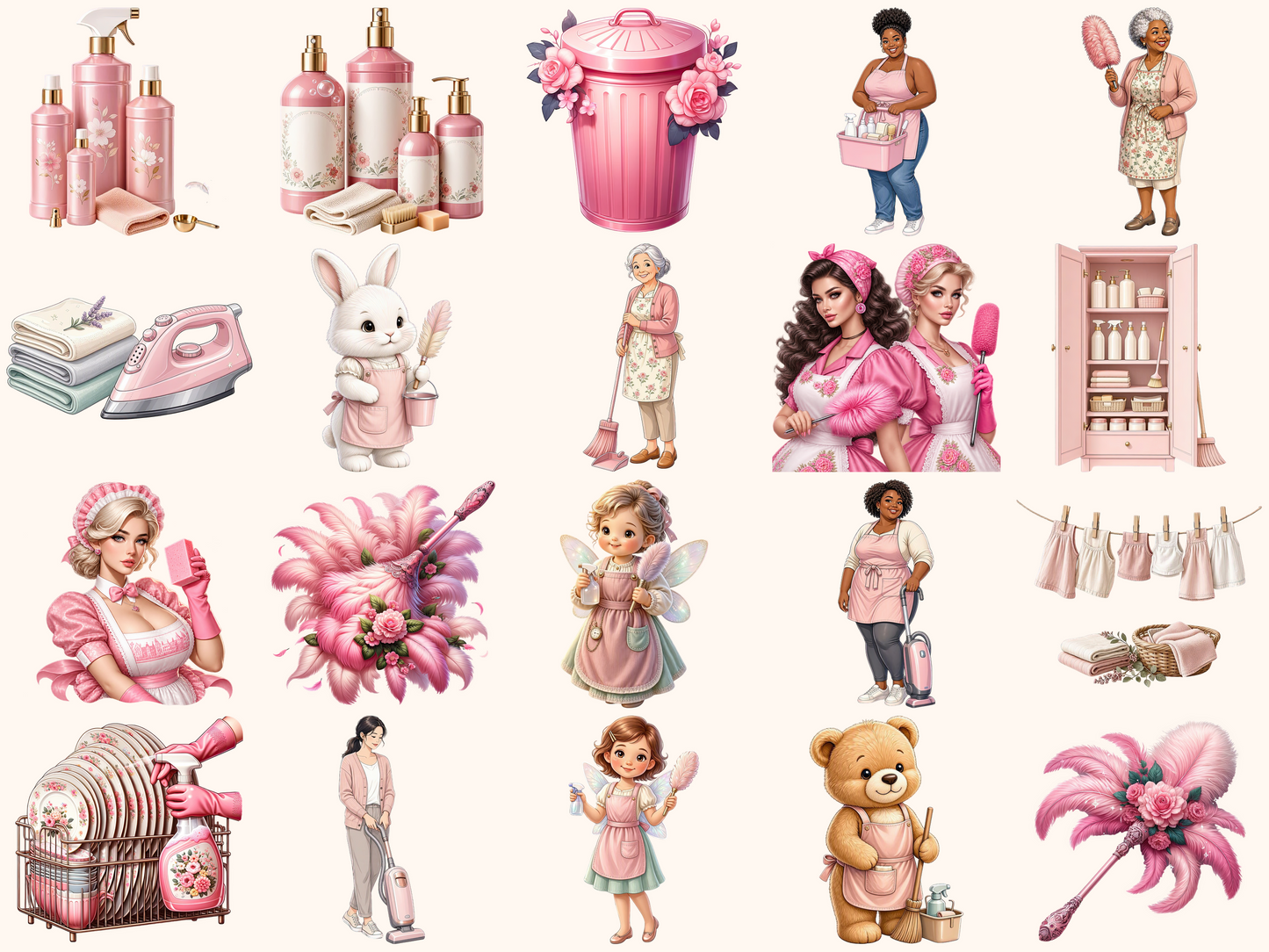 Pink Cleaning Clipart