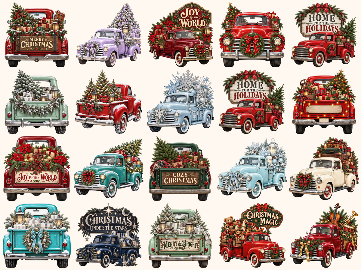 Christmas Trucks Clipart
