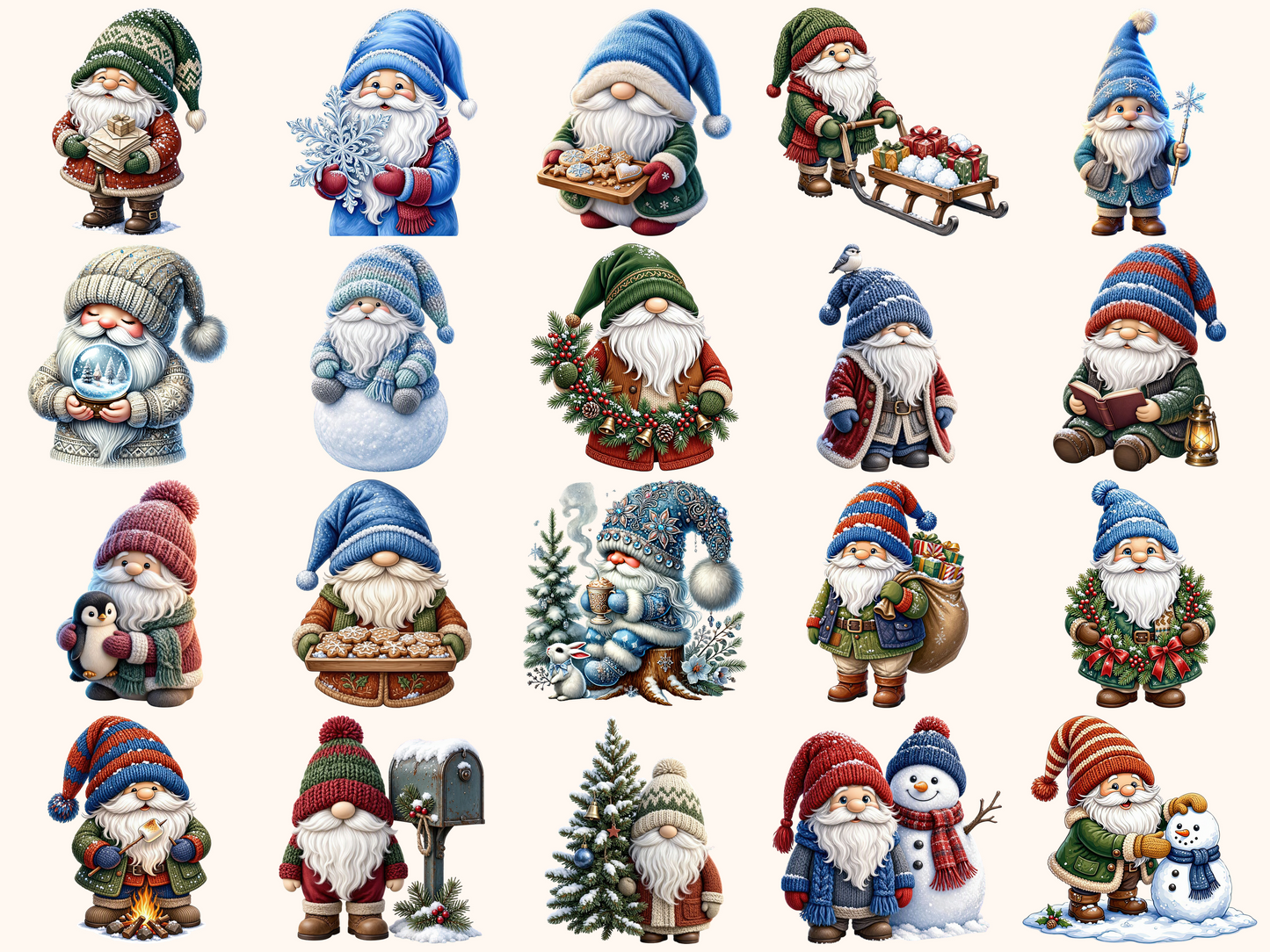 Winter Gnomes Clipart