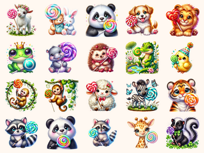 Lollipop Animals Clipart