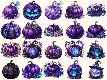 Violet Pumpkins Clipart