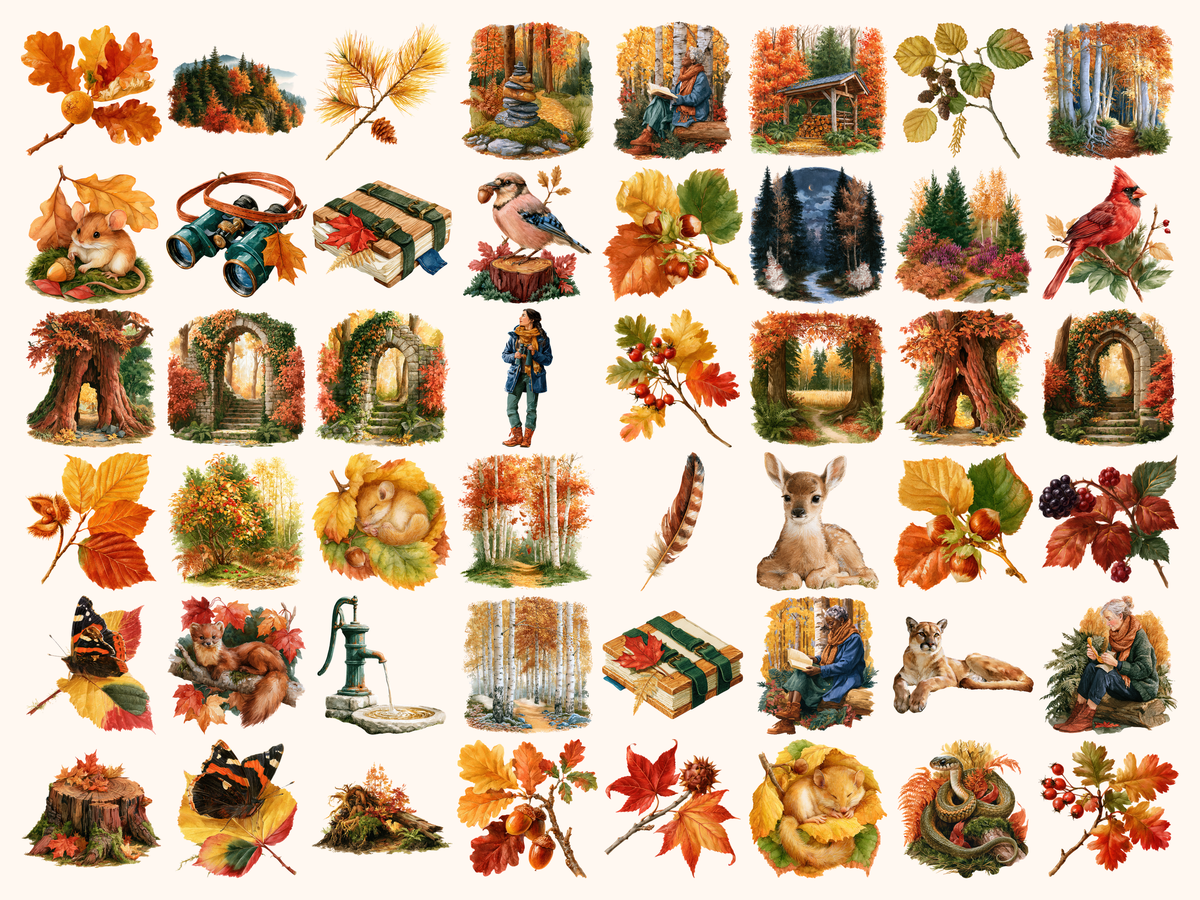 Autumn Forests Watercolor Clipart