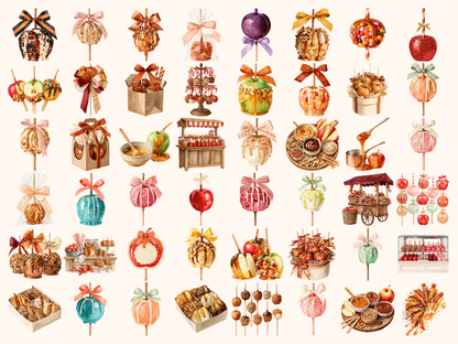 Caramel Apple Shop Watercolor Clipart