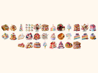 Sweet Treats Watercolor Clipart