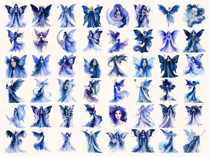 Celestial Fairies Watercolor Clipart