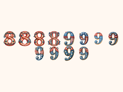 Stars and Stripes Alphabet & Numbers