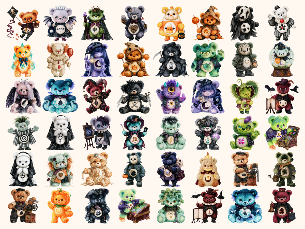 Scare Bears Watercolor Clipart — listing preview 4