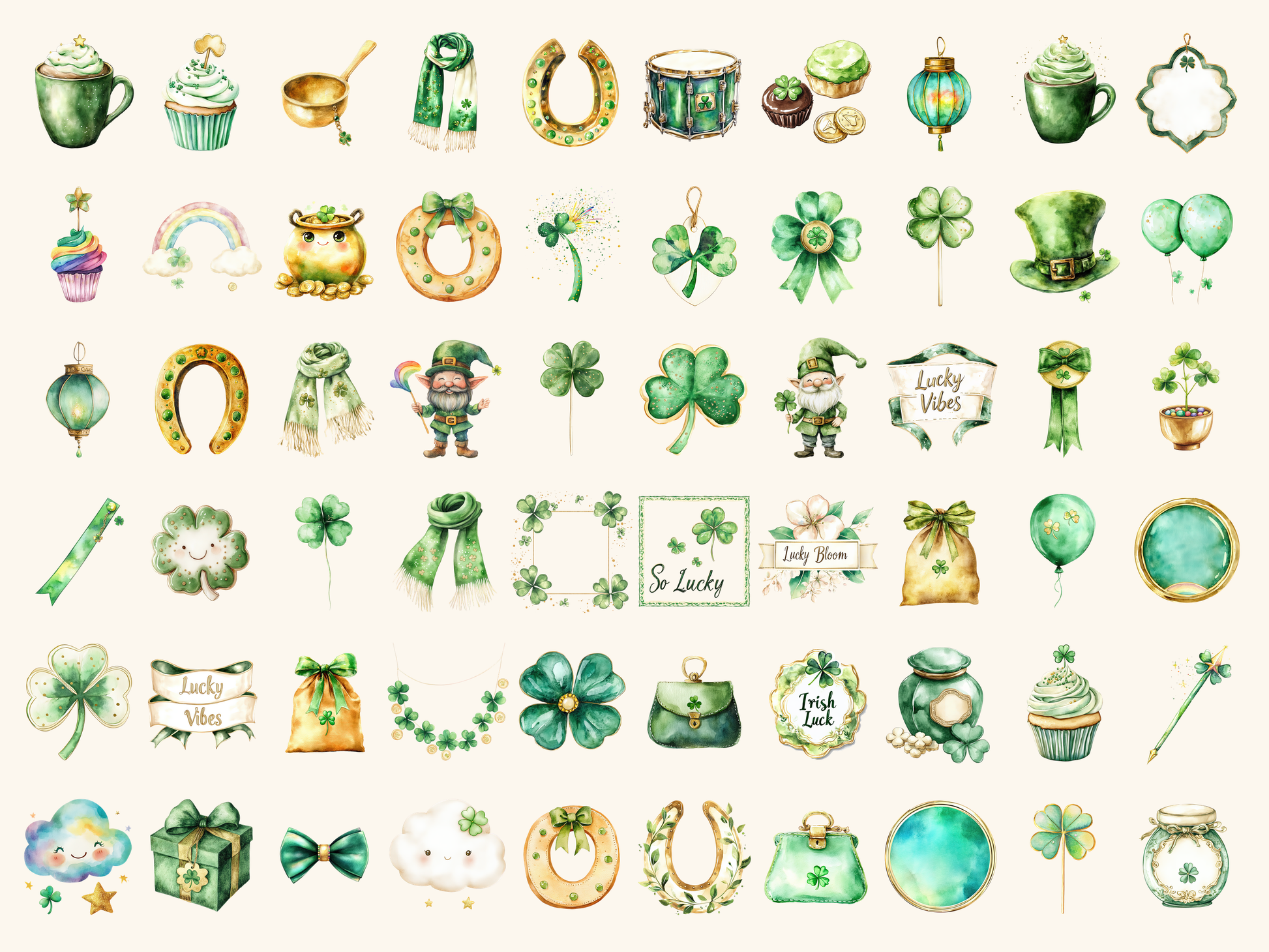 Irish Luck Watercolor Clipart