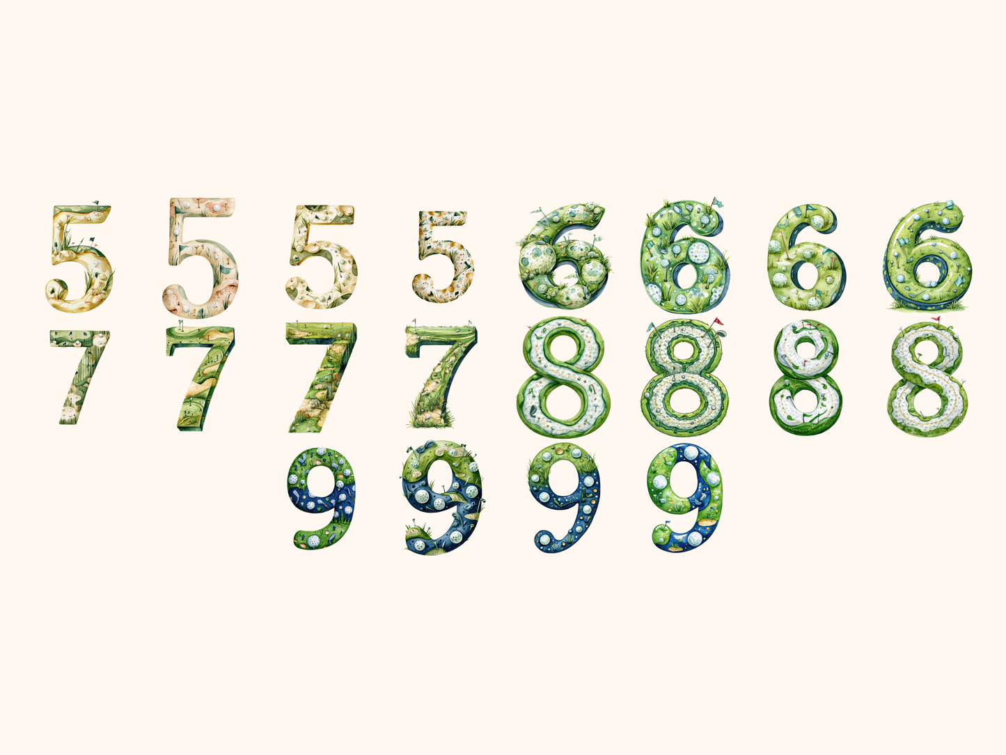 Golf Alphabet & Numbers