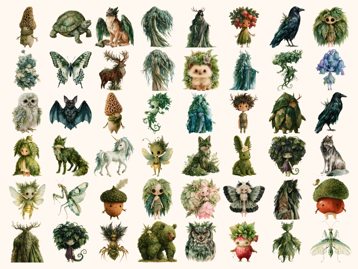 Forest Spirits Watercolor Clipart
