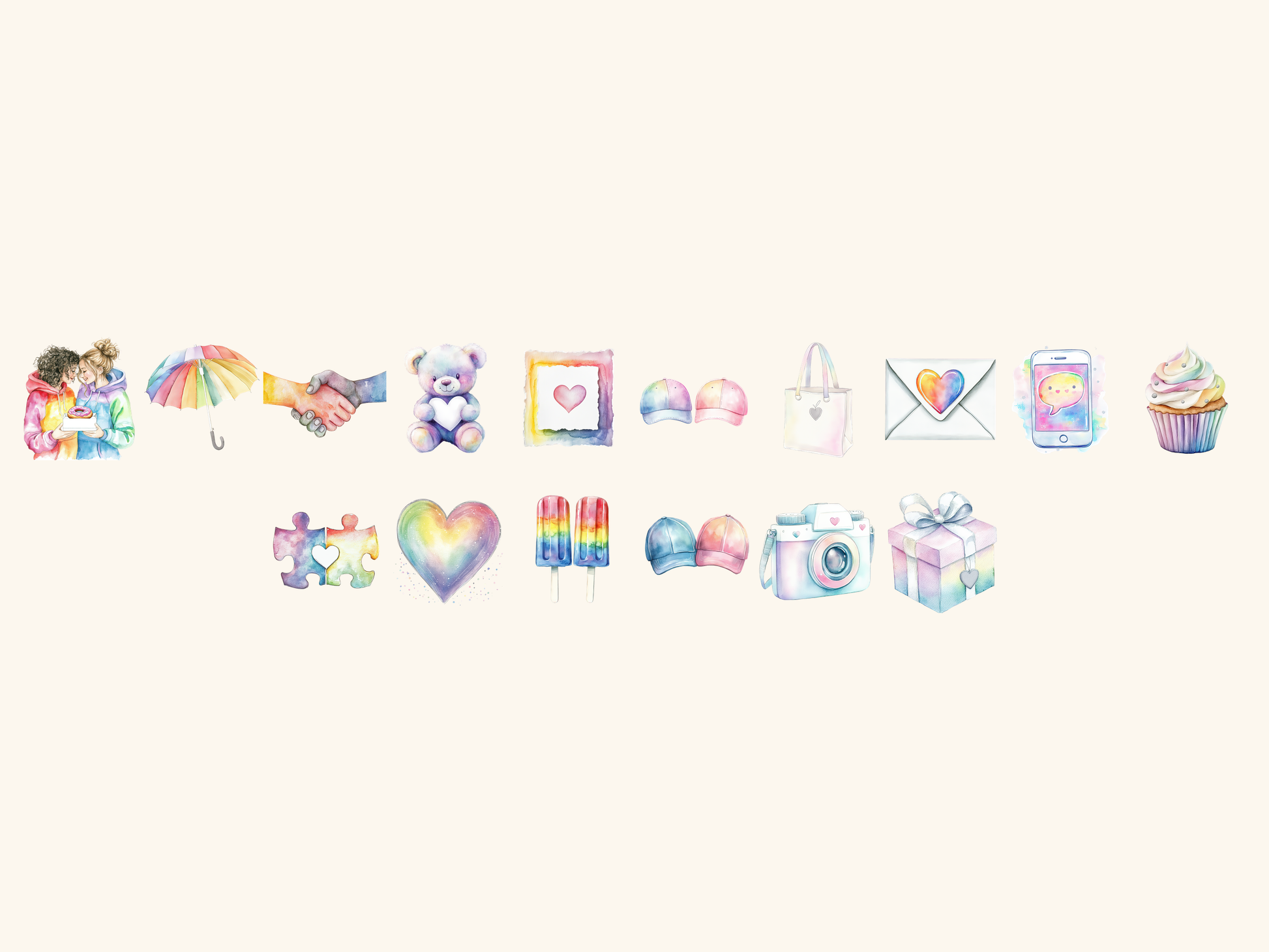 Friendship Day Watercolor Clipart